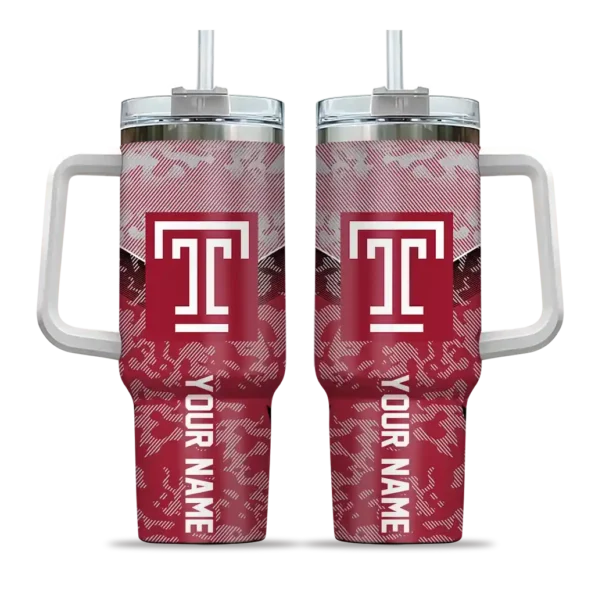custom temple owls chevron stripe red curved tumbler best selling.webp