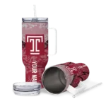 custom temple owls chevron stripe red curved tumbler best selling.webp