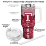 custom temple owls chevron stripe red curved tumbler best selling.webp