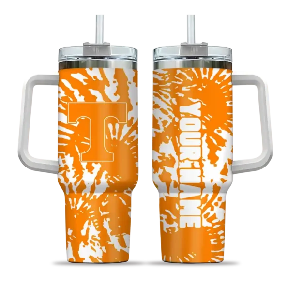 custom tennessee volunteers burst swirl orange curved tumbler best selling.webp