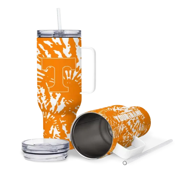 custom tennessee volunteers burst swirl orange curved tumbler high quality.webp