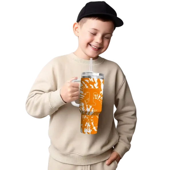 custom tennessee volunteers burst swirl orange curved tumbler latest model.webp