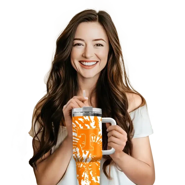 custom tennessee volunteers burst swirl orange curved tumbler premium grade.webp