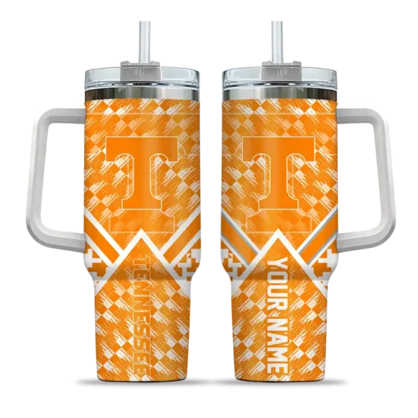 custom tennessee volunteers chevron angle orange curved tumbler best selling.webp