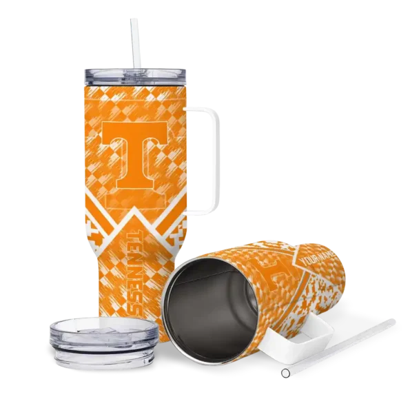 custom tennessee volunteers chevron angle orange curved tumbler high quality.webp