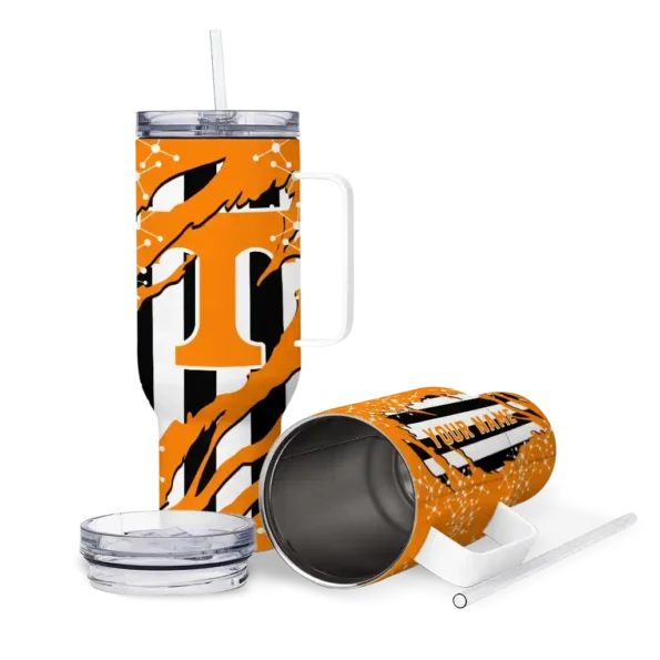 custom tennessee volunteers claw cut orange black curved tumbler high quality.webp