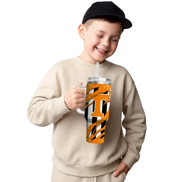 custom tennessee volunteers claw cut orange black curved tumbler latest model.webp