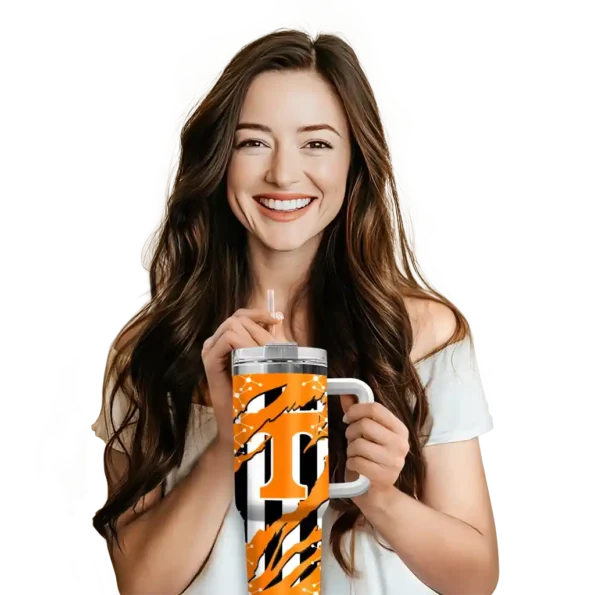 custom tennessee volunteers claw cut orange black curved tumbler premium grade.webp
