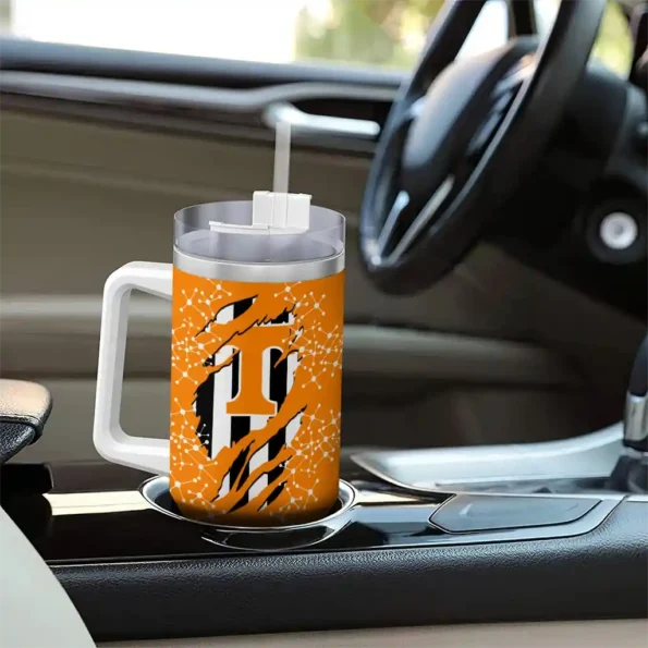 custom tennessee volunteers claw cut orange black curved tumbler trendy.webp