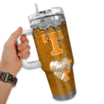 custom tennessee volunteers heart helmet motif orange curved tumbler best selling.webp