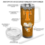 custom tennessee volunteers heart helmet motif orange curved tumbler best selling.webp