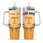 custom tennessee volunteers hex texture orange curved tumbler best selling.webp