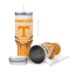 custom tennessee volunteers hex texture orange curved tumbler best selling.webp