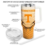custom tennessee volunteers hex texture orange curved tumbler best selling.webp