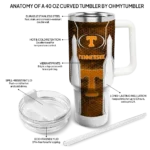 custom tennessee volunteers hexagon armor orange curved tumbler best selling.webp