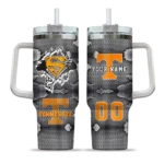 custom tennessee volunteers superman shield orange gray curved tumbler best selling.webp