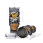 custom tennessee volunteers superman shield orange gray curved tumbler best selling.webp