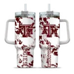 custom texas am aggies camo mashup maroon white curved tumbler best selling.webp