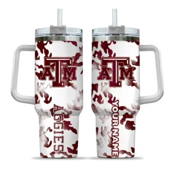 custom texas am aggies camo mashup maroon white curved tumbler best selling.webp
