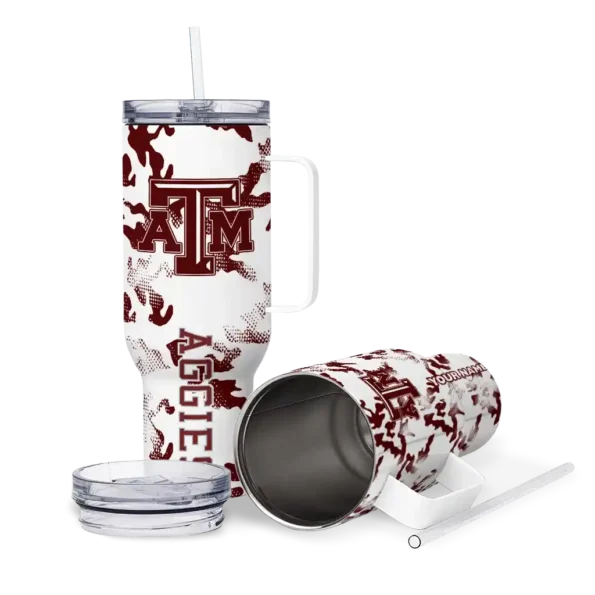 custom texas am aggies camo mashup maroon white curved tumbler high quality.webp