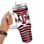 custom texas am aggies chevron layers maroon curved tumbler best selling.webp