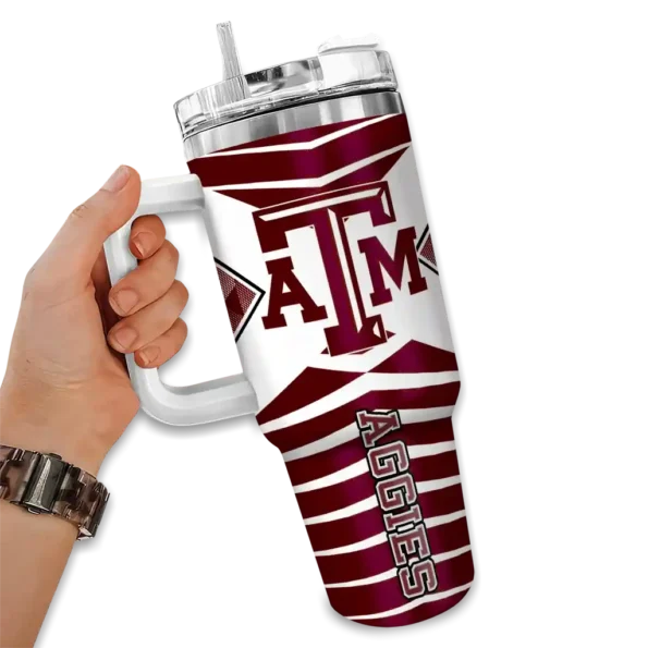 custom texas am aggies chevron layers maroon curved tumbler fashion forward.webp