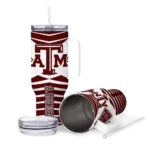 custom texas am aggies chevron layers maroon curved tumbler best selling.webp