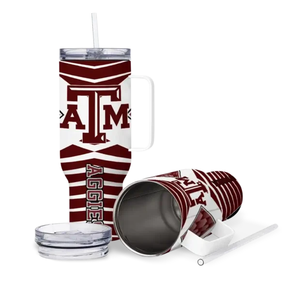 custom texas am aggies chevron layers maroon curved tumbler high quality.webp