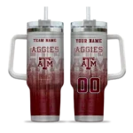 custom texas am aggies gradient dots maroon curved tumbler best selling.webp