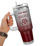 custom texas am aggies gradient dots maroon curved tumbler best selling.webp