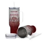 custom texas am aggies gradient dots maroon curved tumbler best selling.webp