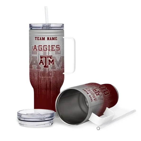 custom texas am aggies gradient dots maroon curved tumbler high quality.webp