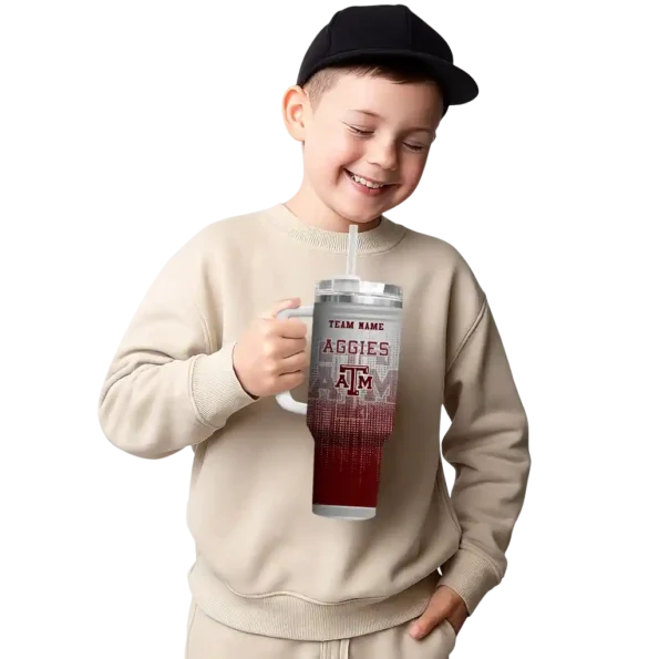 custom texas am aggies gradient dots maroon curved tumbler latest model.webp