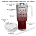 custom texas am aggies gradient dots maroon curved tumbler best selling.webp