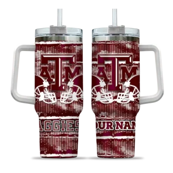 custom texas am aggies honey streaks maroon curved tumbler best selling.webp