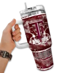 custom texas am aggies honey streaks maroon curved tumbler best selling.webp