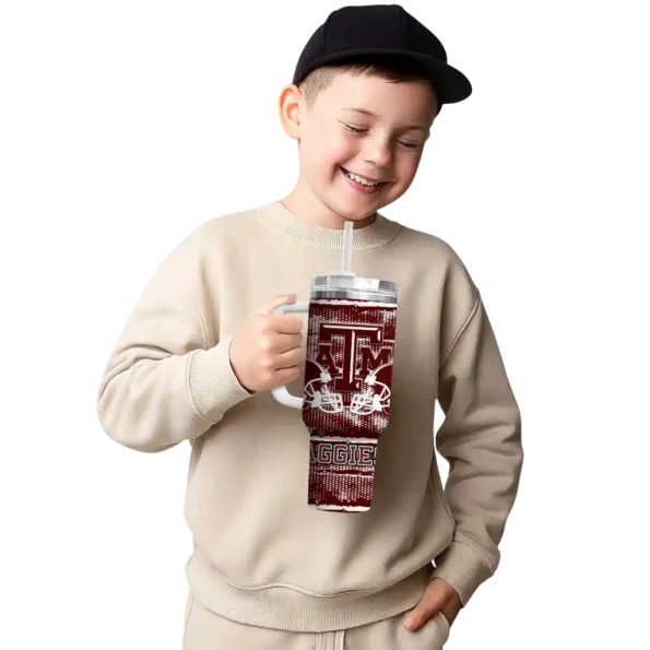 custom texas am aggies honey streaks maroon curved tumbler latest model.webp