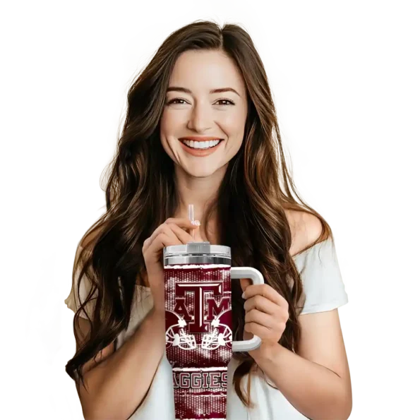 custom texas am aggies honey streaks maroon curved tumbler premium grade.webp