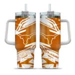 custom texas longhorns abstract paths orange curved tumbler best selling.webp