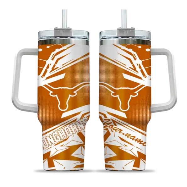 custom texas longhorns abstract paths orange curved tumbler best selling.webp