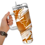 custom texas longhorns abstract paths orange curved tumbler best selling.webp