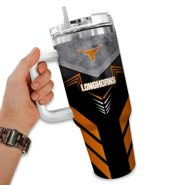 custom texas longhorns arrow armor orange black curved tumbler fashion forward.webp