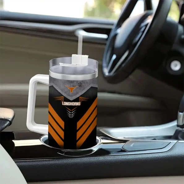 custom texas longhorns arrow armor orange black curved tumbler trendy.webp