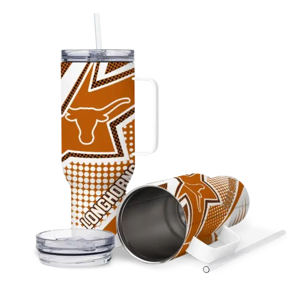custom texas longhorns arrow burst orange curved tumbler high quality.webp