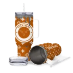 custom texas longhorns bullseye drips orange curved tumbler best selling.webp
