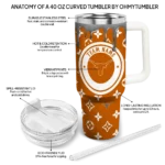 custom texas longhorns bullseye drips orange curved tumbler best selling.webp