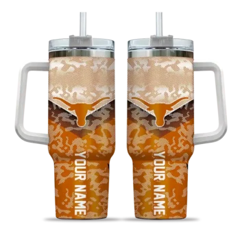 custom texas longhorns chevron stripe orange curved tumbler best selling.webp