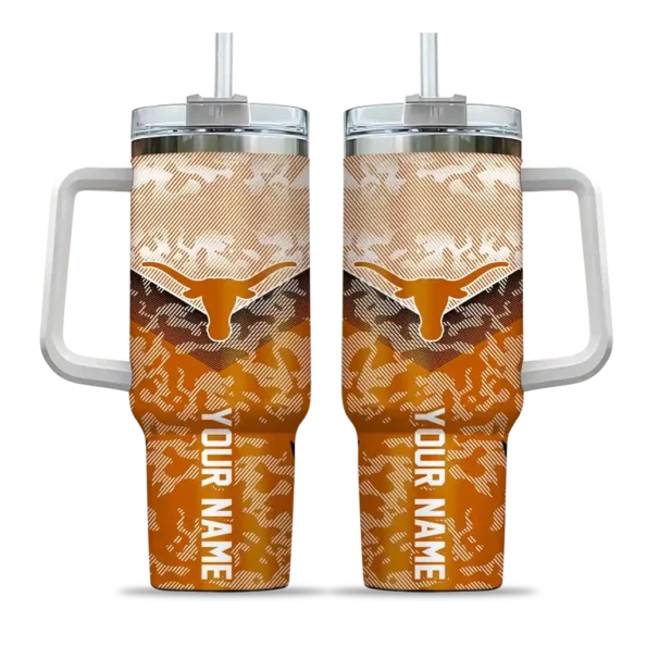 custom texas longhorns chevron stripe orange curved tumbler best selling.webp
