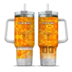 custom texas longhorns geometric prism orange curved tumbler best selling.webp