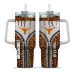 custom texas longhorns leopard zipper orange curved tumbler best selling.webp